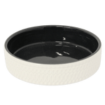 Stoneware Stoneware White & Black Embossed Dish