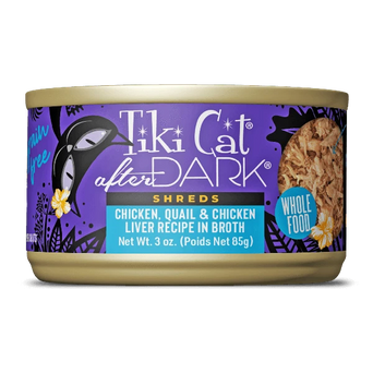 Tiki Cat Tiki Cat After Dark Shreds Chicken, Quail & Chicken Liver Recipe Canned Cat Food, 3oz