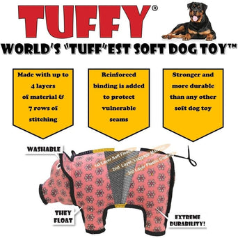 VIP Products Tuffy Ocean Jr. Orange Fish Dog Toy