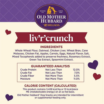 Wellness Old Mother Hubbard Liv'R'Crunch Oven-Baked Dog Biscuits; Mini