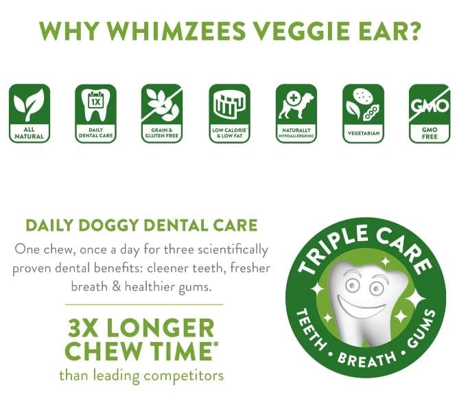 Wellness Whimzees Veggie Ear Natural Dental Chew