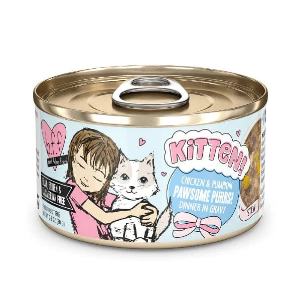 Weruva B.F.F. Chicken & Pumpkin Pawsome Purrs Canned Kitten Food, 2.8oz