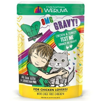 Weruva B.F.F. Text Me Chicken & Turkey Dinner in Gravy Pouch Cat Food; 12 Pack (SPECIAL ORDER ITEM)