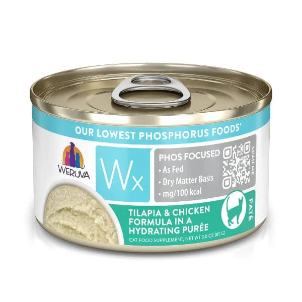 Weruva Weruva Wx Phos Focused Tilapia & Chicken In Hydrating Puree Canned Cat Food Supplement, 3oz