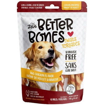 Zeus Zeus Better Bones BBQ Chicken Twists for Dogs