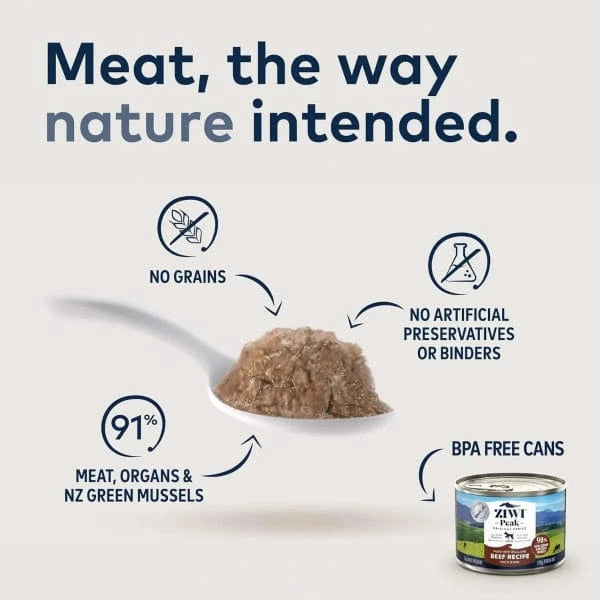 ZIWI Peak Original Series Beef Recipe Canned Dog Food, 6oz ZIWI Peak Original Series Beef Recipe Canned Dog Food, 6oz