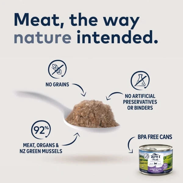 ZIWI Peak Original Series Rabbit & Lamb Recipe Canned Cat Food, 3oz ...