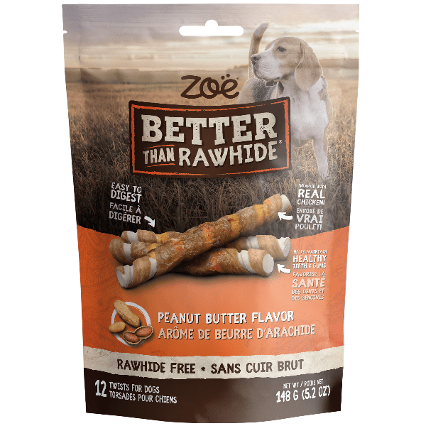 Zoe Zoë Better than Rawhide Peanut Butter Twists for Dogs