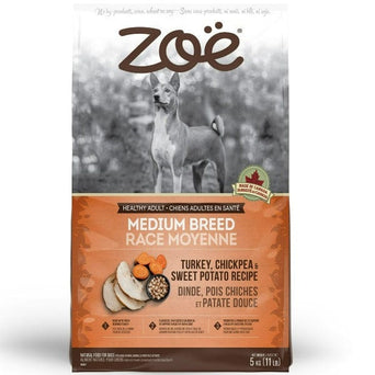Zoe Zoë Dog Medium Breed Turkey, Chickpea & Sweet Potato Dry Dog Food, 5kg